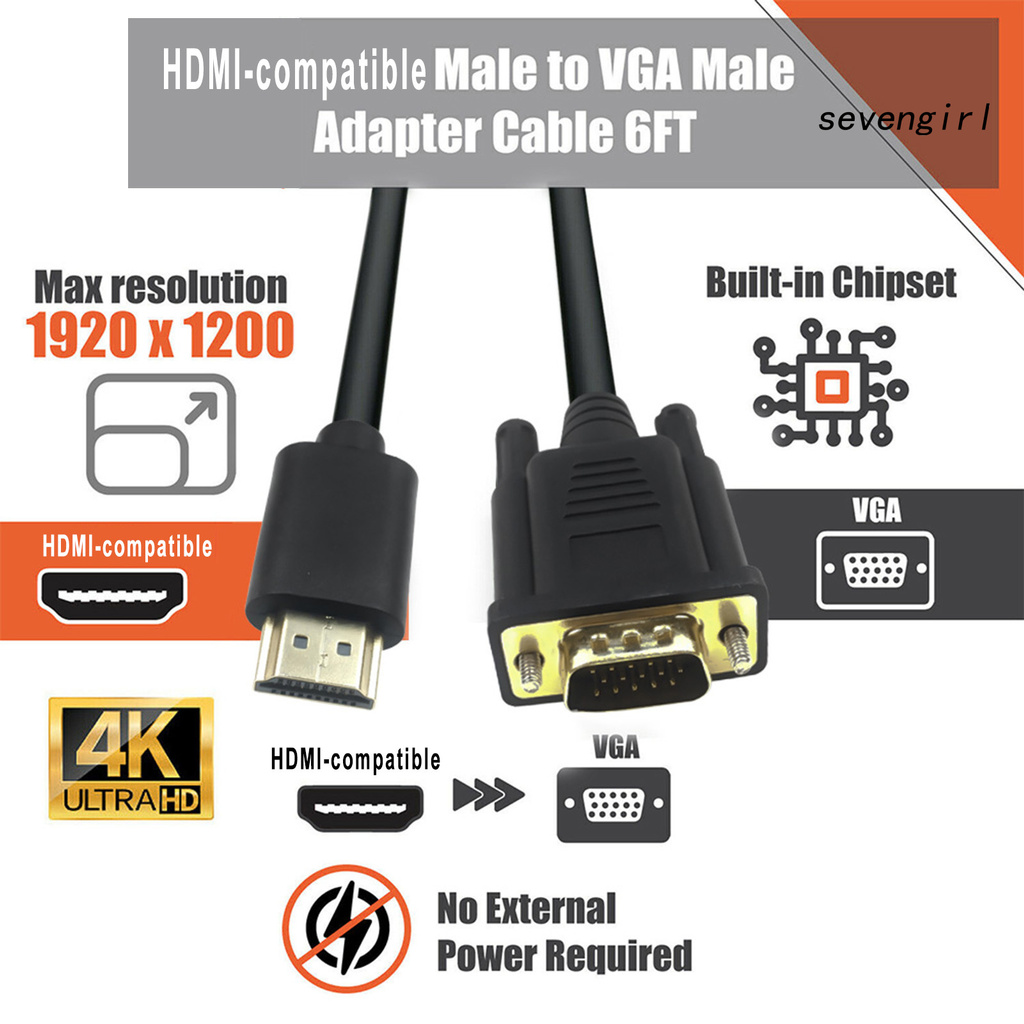 Cáp Chuyển Đổi Từ Sev-1080P Hdmi-Compatible Sang Vga