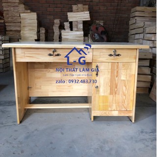 [Mã LIFEBKA5 giảm 10% tối đa 1 Triệu đơn 500k] Bàn làm việc văn phòng gỗ thông rộng 1m2x75x60 màu vàng