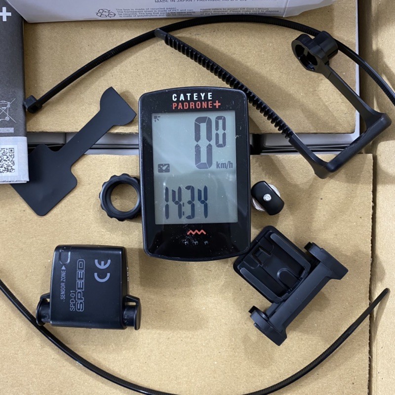 Đồng hồ đo tốc độ xe đạp CATEYE PADRONE + CC-PA110W, Made in Japan có đèn nền, không dây
