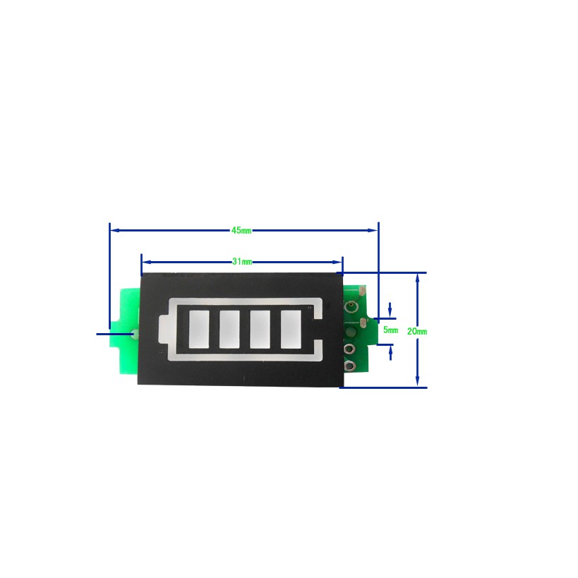 Led đo điện áp pin Li-ion 3.7v - 60v, báo vạch màu