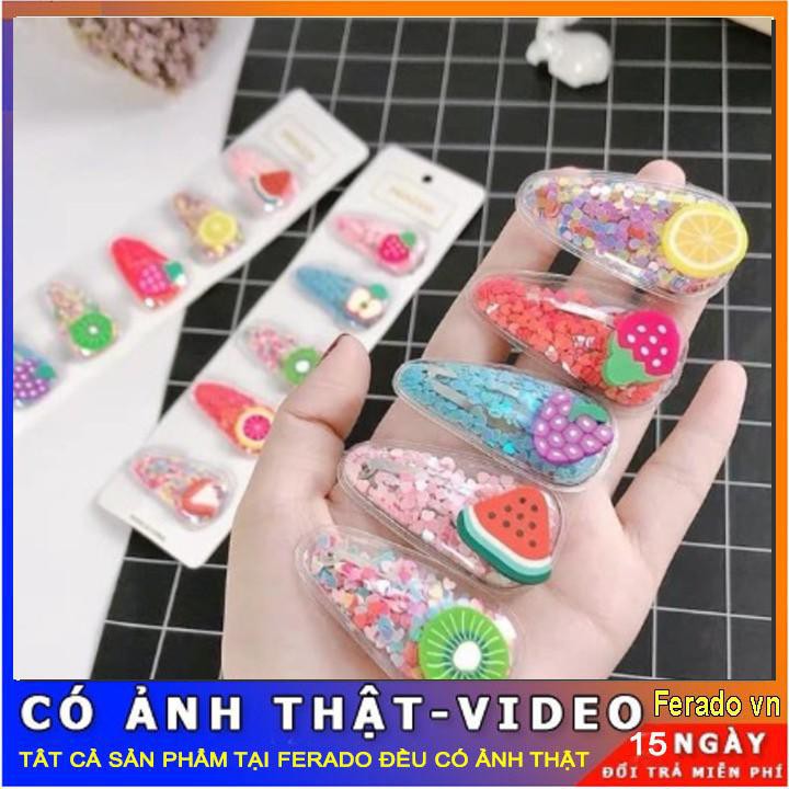 VỈ 5 KẸP TÓC HOA QUẢ CHO BÉ GÁI