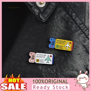 Ghim cài thiết kế vé máy bay họa tiết chữ tiếng Anh Adventure Awaits trang trí đa dụng