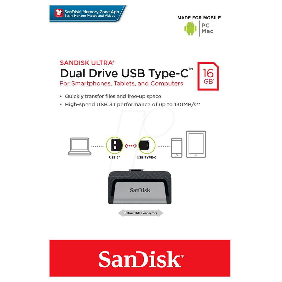 USB OTG SanDisk Ultra Dual Type-C 16GB-32G-64GB | BigBuy360 - bigbuy360.vn