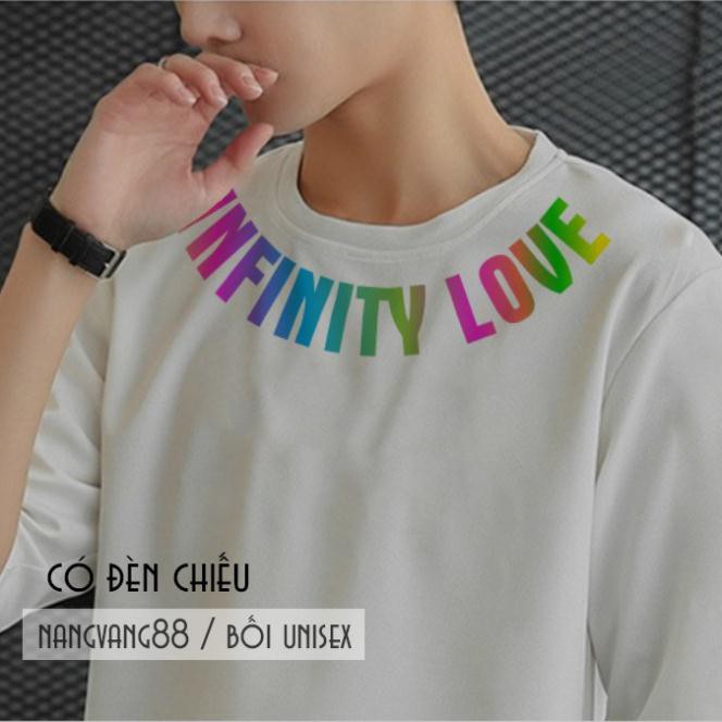 Decan ủi dán áo '' Tình Yêu Vô Hạn'' Phản Quang 7 màu Infinity Love