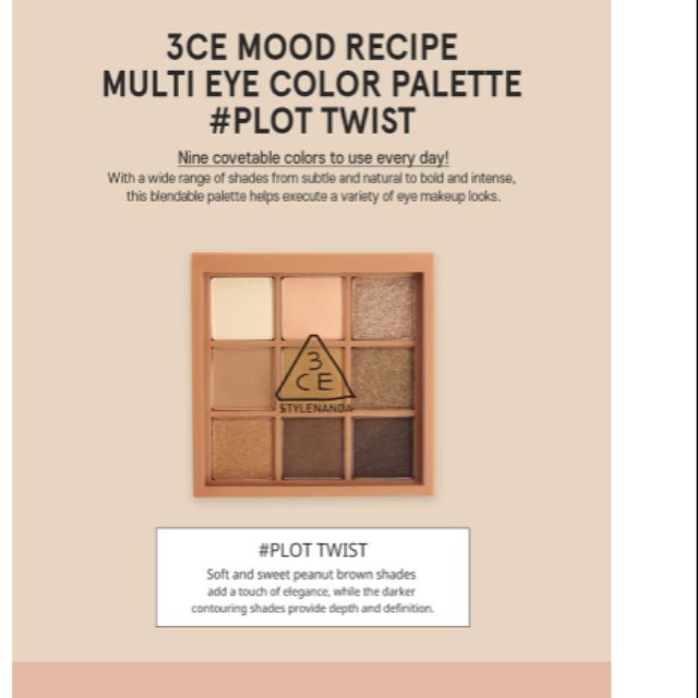 Bảng phấn Mắt 3CE Stylenanda Multi Eye Color Palette (Plot Twist)