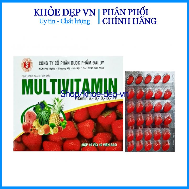 Multivitamin Đại Uy - Giúp bổ sung Vitamin B1, B2, B5,B6,PP, tăng cường bồi bổ sức khỏe