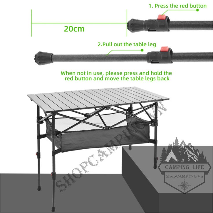 Bàn xếp dã ngoại, cắm trại mặt vân đá cẩm thạch, chịu lực lên đến 120kg | BigBuy360 - bigbuy360.vn