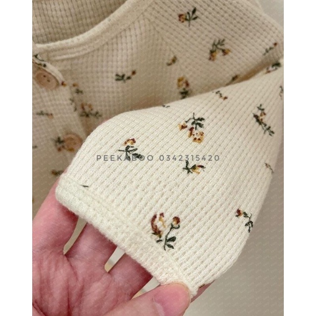 [PEEKABOO] BỘ ĐỒ DÀI TAY COTTON TỔ ONG Thu Đông cho bé