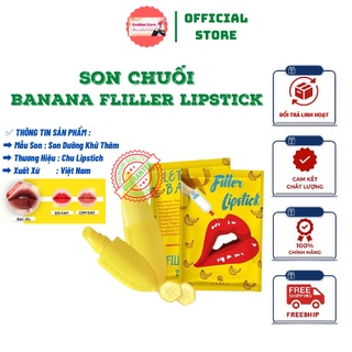 Son filler Khử Thâm Collagen, Son Chuối Banana fliller Lipstick, Tặng 01 Son Kem Siêu Lì P.A.R.E.A [ Auth ]