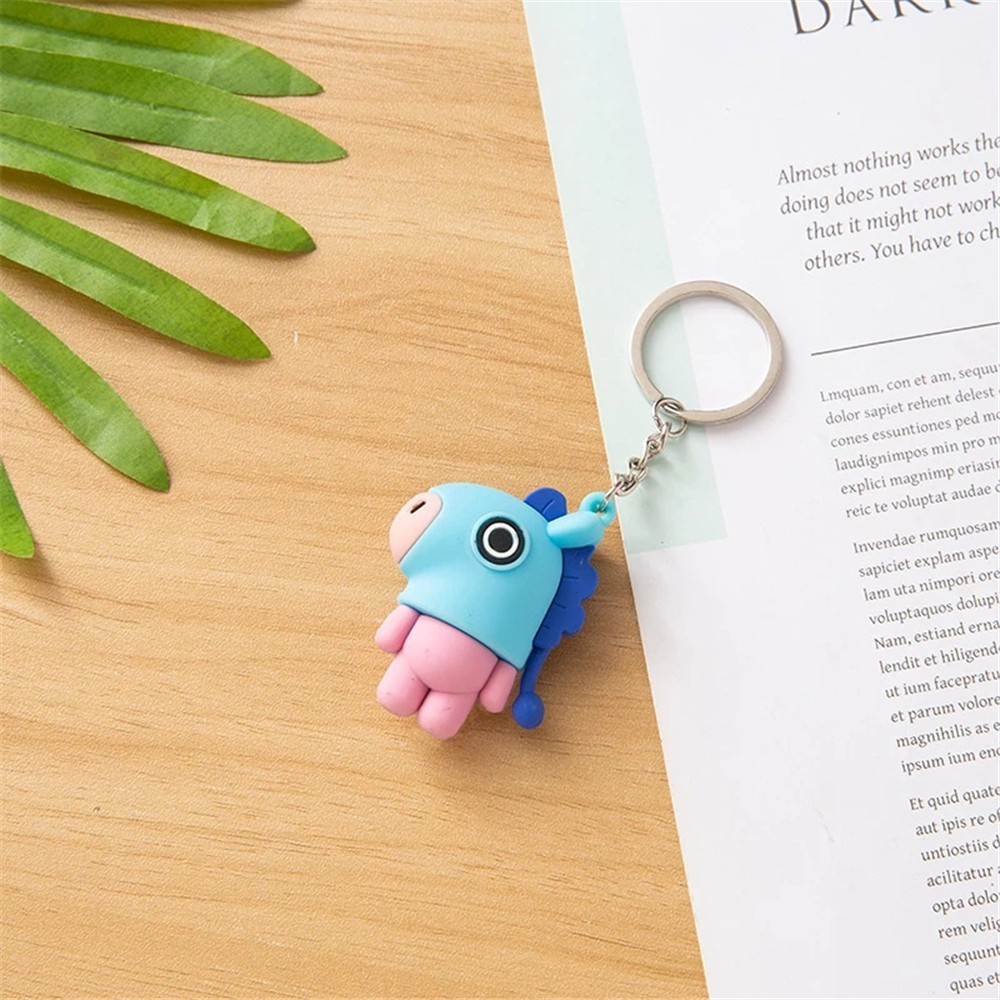 ROSE Stylish Key Ring Cartoon K-Pop Keychain Portable 3D Silicon Korean Multi-function Bangtan Boys