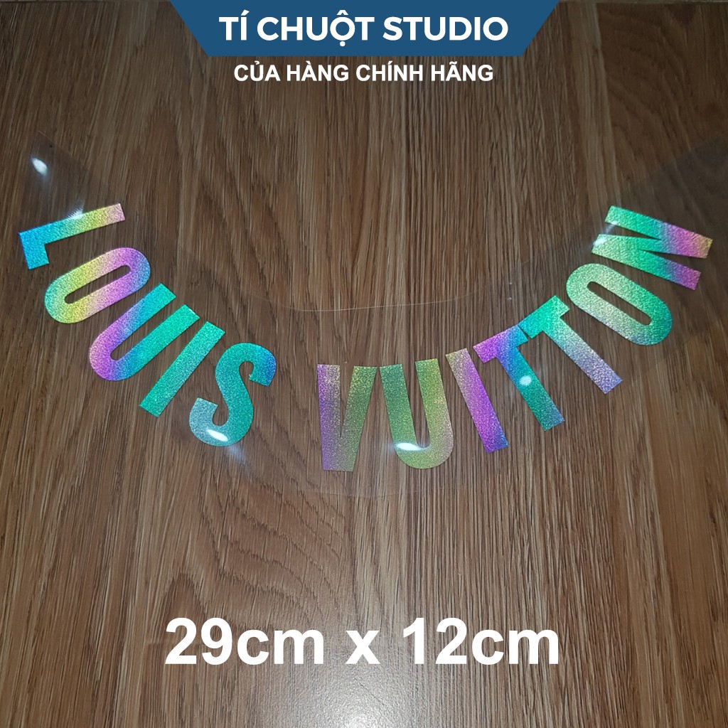 Sticker decal phản quang 7 màu, miếng dán phản quang ép nhiệt in áo lv (louis) - Tí Chuột Studio
