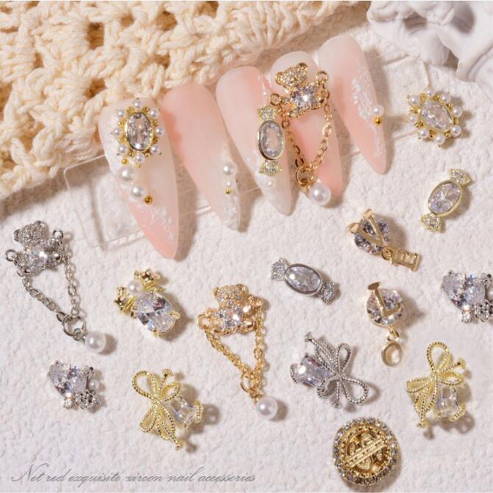 Mặt Dây Hình Gấu Đính Đá 3D Sang Trọng Trang Trí Móng Tay|Phụ Kiện Kim Loại Đính Đá Trang Trí Móng Tay