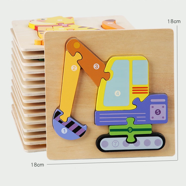 Tranh ghép hình 3d bằng gỗ  giúp bé phát triển khả năng ghi nhớ hình ảnh và tưởng tượng, tư duy phân tích