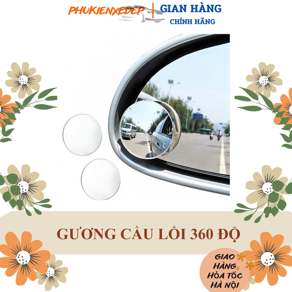Gương cầu lồi ô tô ⚡GIÁ RẺ - FREESHIP⚡ kính hậu xoay 360 | Gương cầu xoá điểm mù cho xe hơi