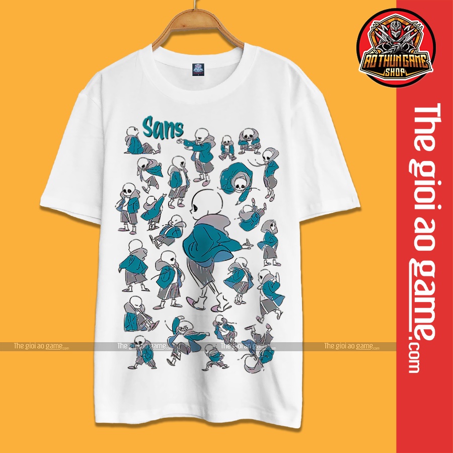 Áo thun Sans Undertale ink virus game T06, áo phông Sans có size cho trẻ em nam nữ 3d màu trắng unisex | AoThunGameVn