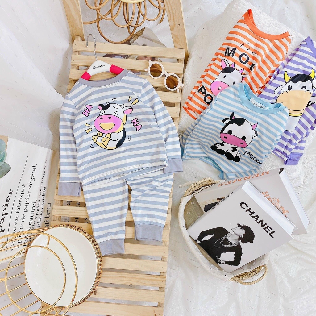 Bộ Cotton Dài Tay Cho Bé, Bộ Thu Đông Dài Tay Minky Mom Cho Bé Trai Bé Gái Với Các Hình Thú Siêu cute