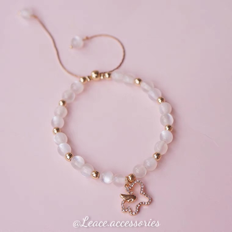 Vòng tay nữ, lắc tay dây rút đá mắt mèo mặt kỳ lân đính đá nữ tính BL020 Leace.accessories