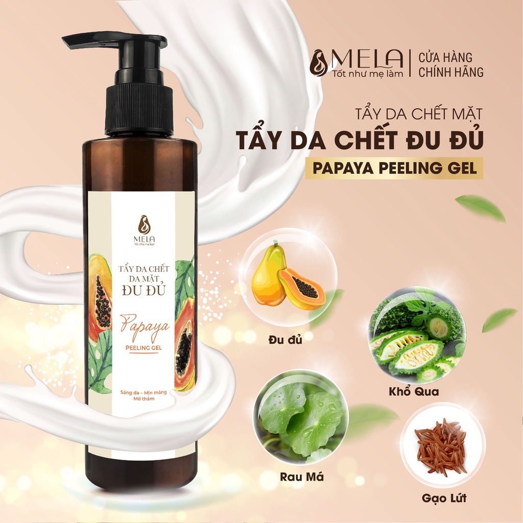 Tẩy Da Chết Mặt Đu Đủ MELA Làm Sạch Sâu Lỗ Chân Lông Loại Bỏ Tế Bào Chết 200ml - ML09