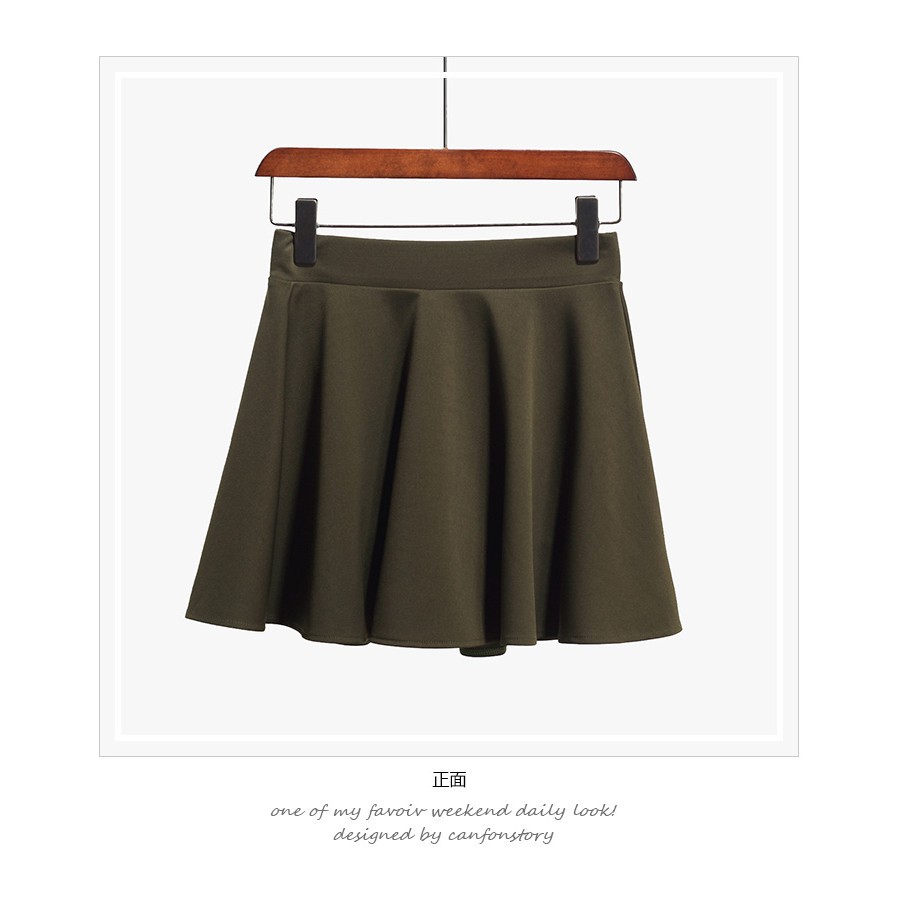 Chân váy xòe xếp nếp mini màu trơn duyên dáng cho nữ | BigBuy360 - bigbuy360.vn