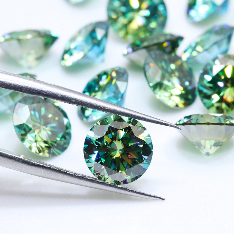 1 Carat Moissanite Xanh Lá, VVS 3EX Bare Stone