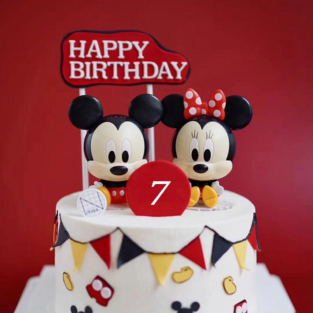 Que Cắm Trang Trí Bánh Kem Hình Chuột Mickey / Minnie Dễ Thương Dùng Làm Quà Tặng Sinh Nhật Cho Bé