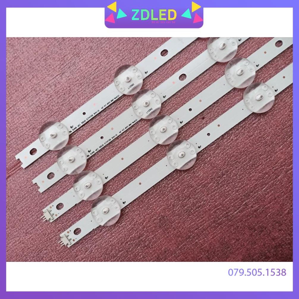 THANH LED TIVI LG 43UJ652T HÀNG MỚI 100% BỘ 2 THANH MỖI THANH 10 BÓNG 3V LG 43UJ 43&quot; V17 ART3 2867 Rev0.3 16916L-2867A 2