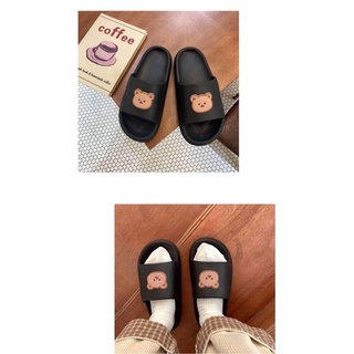 DEP002 - Dép đen quai ngang gấu nâu