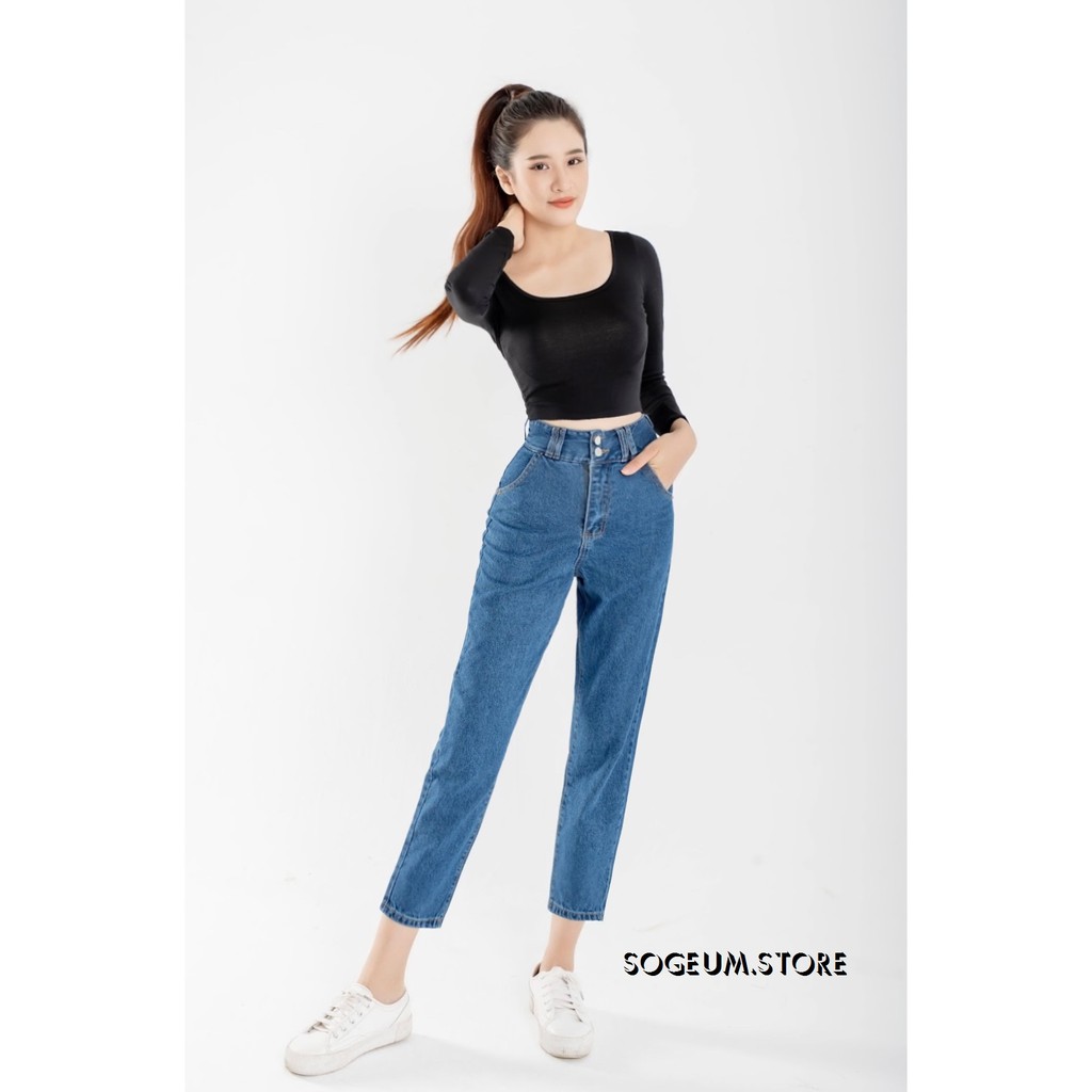 Quần jeans baggy nữ, - quần bò cạp cao ảnh video shop tự quay sogeum.store