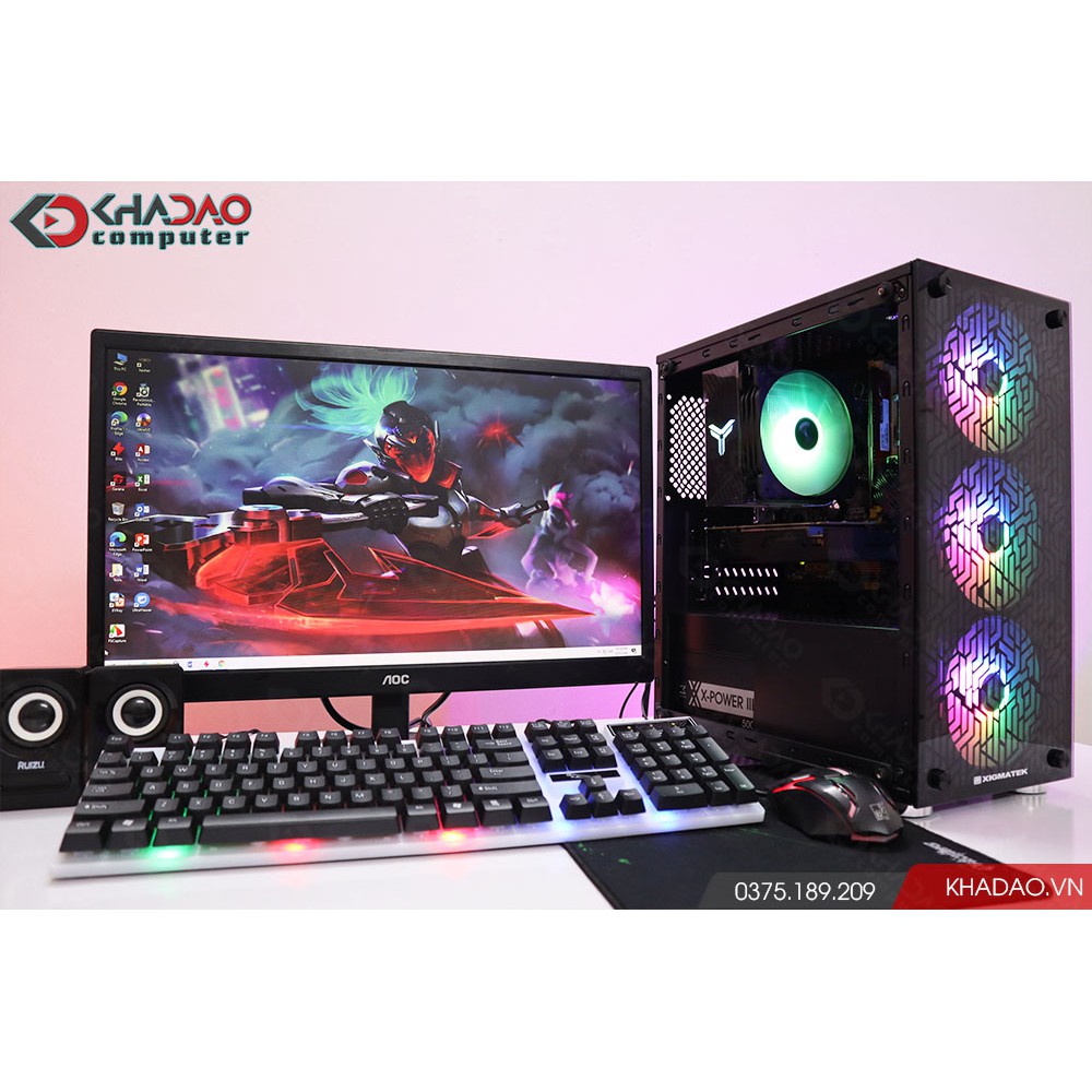 Máy tính chơi game Core I3+ màn hình 22 FullHD LOL, CSGO, PUBG, Warzone, GTA V | BH 36 tháng, tặng phím chuột, pad, loa | BigBuy360 - bigbuy360.vn
