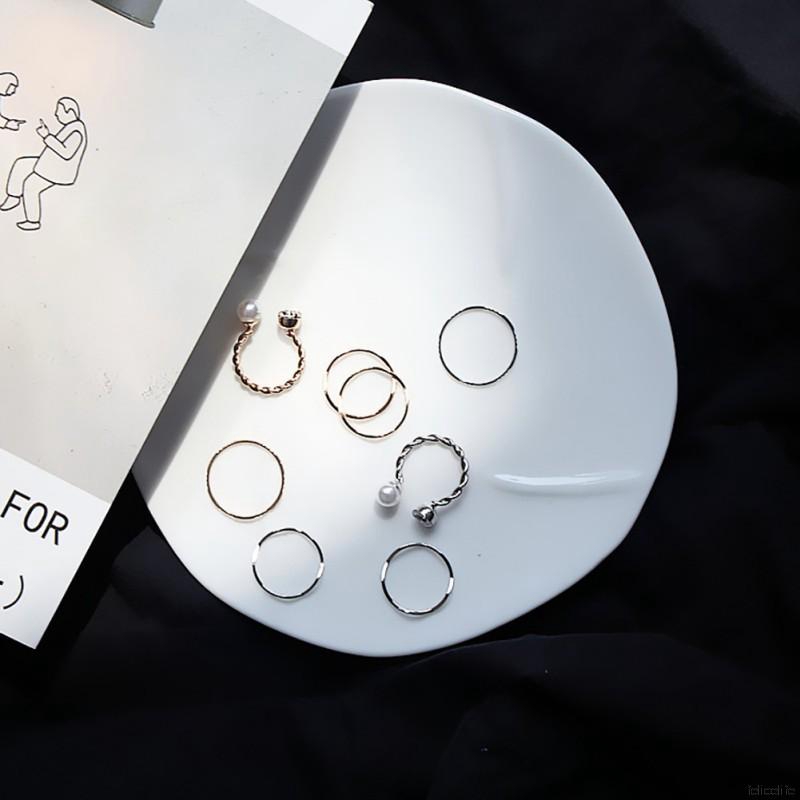 Nhẫn đính đá kiểu dáng đơn giản theo phong cách Hàn Quốc