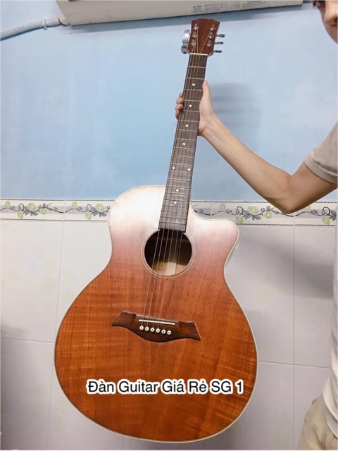 Đàn guitar acoustic gỗ Hồng Đào full 2 mặt - mặt thông