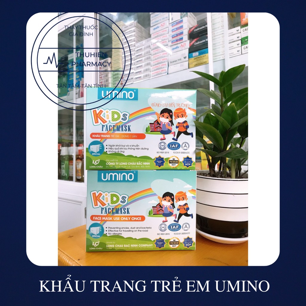 Khẩu trang Umino hình siêu dễ thương dành cho bé dưới 10 tuổi-Hộp 50 cái