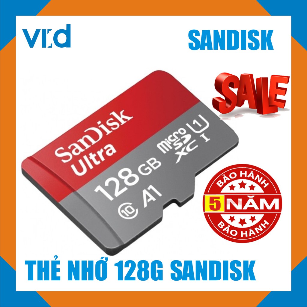 [QUÀ TẶNG] Thẻ nhớ MicroSDHC UHS-1 Card Sandisk 128GB - Bảo hành 5 năm | BigBuy360 - bigbuy360.vn