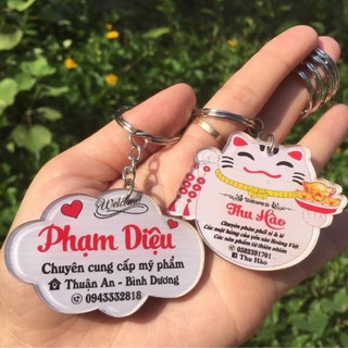 Móc khoá logo thương hiệu in theo yêu cầu giá sỉ in theo yêu cầu