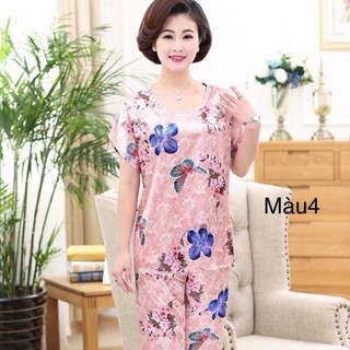 Bộ quần áo lụa trung niên hàng Quảng Châu