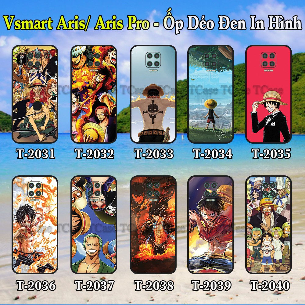 Ốp lưng Vsmart Aris/ Aris Pro dẻo đen in hình One Piece