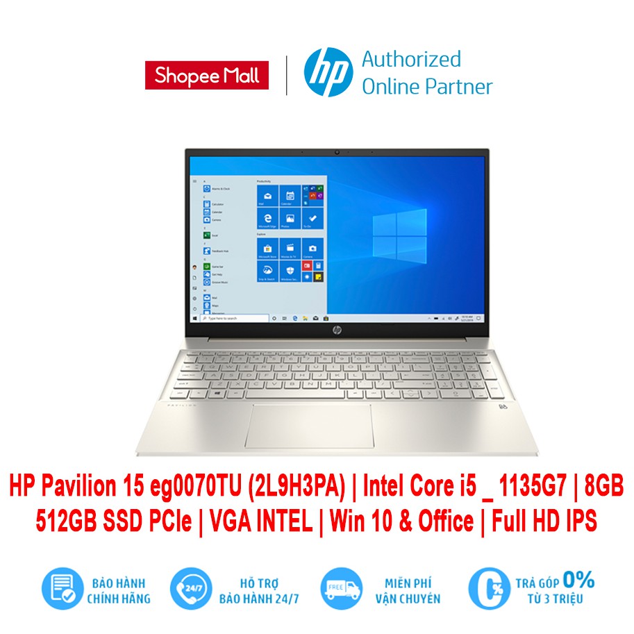 LapTop HP Pavilion 15 eg0070TU 2L9H3PA | Intel Tiger Lake Core i5 _ 1135G7 | 8GB | 512GB SSD PCIe | Win 10 | 15.6" FHD