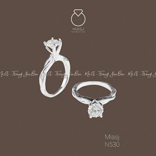 Nhẫn nữ bạc ý s925 chấu cao kiểu đẹp nạm đá cz cao cấp n530 | miasj mi. a trang sức bạc