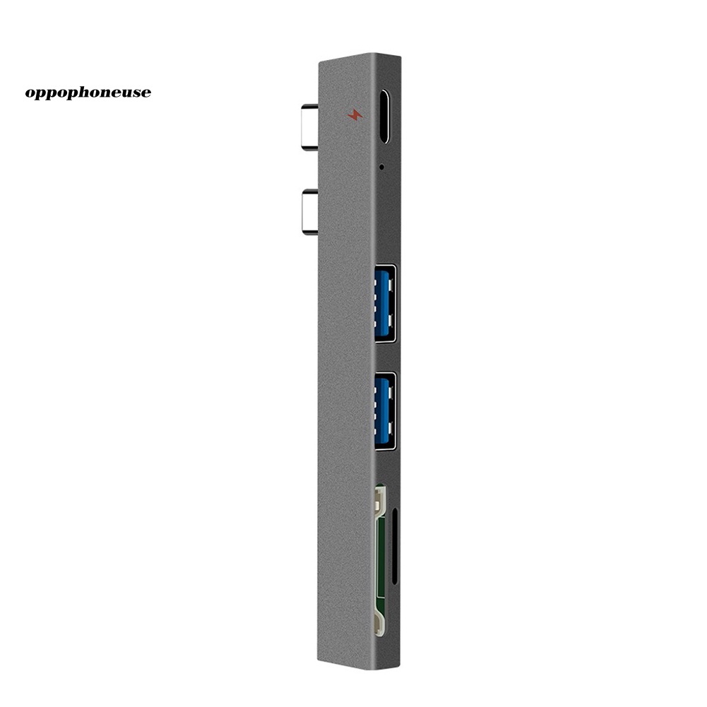 *DNPJ* Dual Type C Hub USB-C to USB 2.0 PD Charging TF Secure Digital Card Dock Adapter