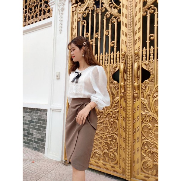 Chân váy buộc nơ chéo vạt sang chảnh | BigBuy360 - bigbuy360.vn