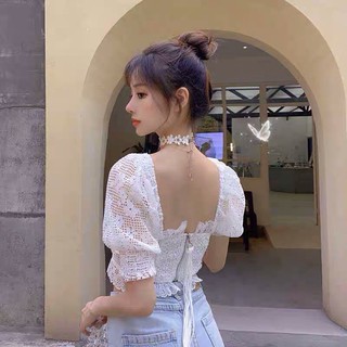 Áo Croptop Ren Tiểu Thư Korean