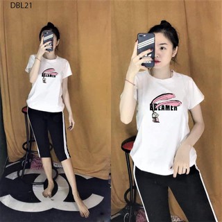 [ HOT] ĐỒ BỘ MẶC NHÀ CAO CẤP QUẦN LỬNG 2 SỌC ÁO IN HÌNH THỎ - DBL21