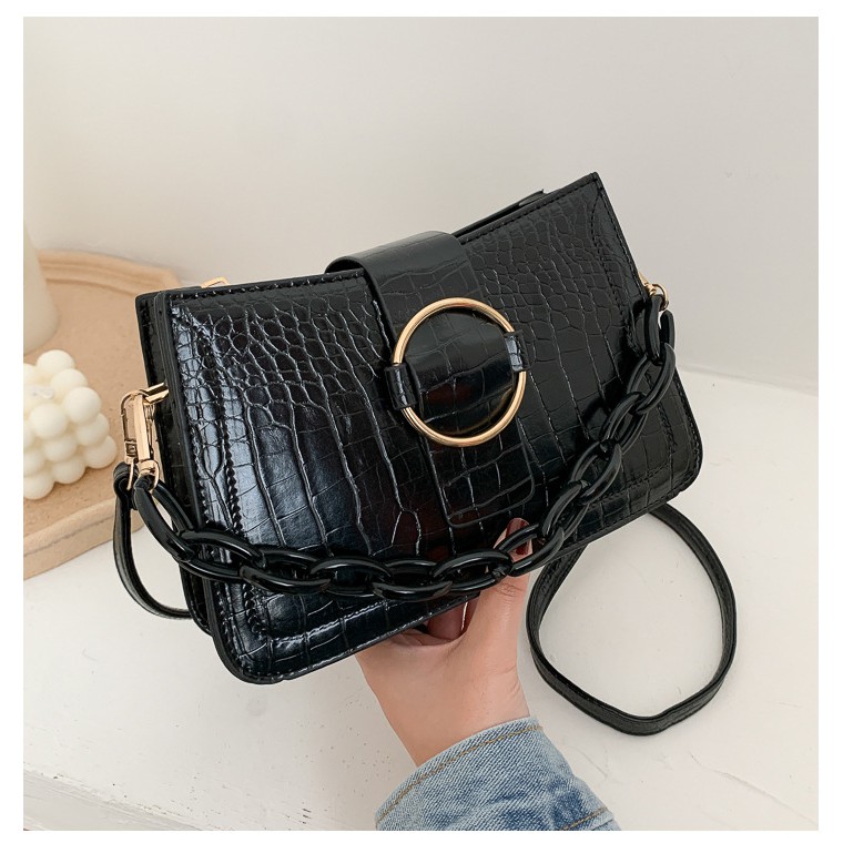 Túi đeo chéo nữ có khóa da pu dáng thuyền cong TT 32 | BigBuy360 - bigbuy360.vn