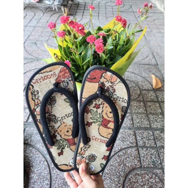 DÉP CHIẾU BỌC VẢI QUAI KẸP NỀN VẢI THỔ CẨM HỌA TIẾT VINTAGE HOT MẪU MỚI FULL SIZE 36 - 39