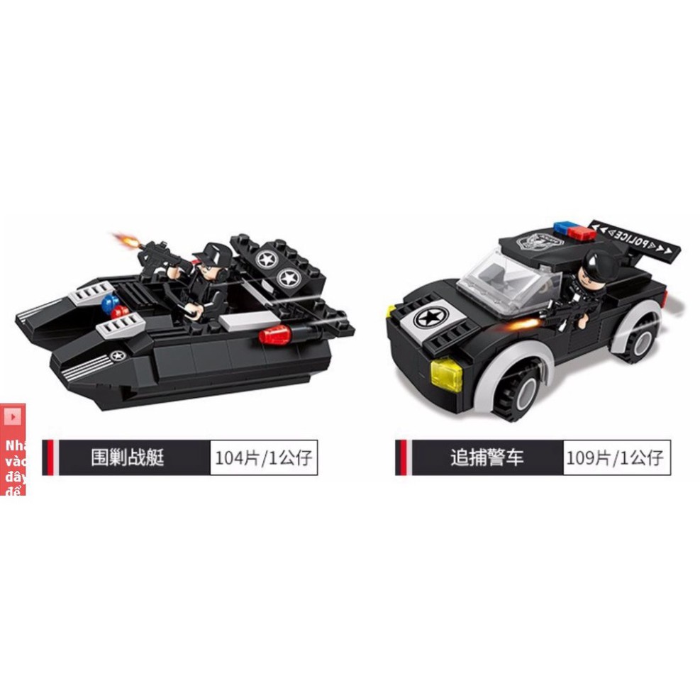 Lắp ráp xếp hình non Lego City 6622 : tàu cảnh sát swat 762 mảnh
