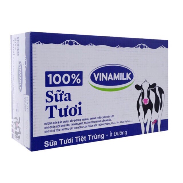 Nửa thùng sữa tươi 100% Vinamilk( có đường, không đường, ít đường) dâu, sô 180ml