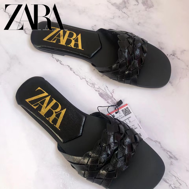 Zara Dép Đế Bệt Mũi Vuông Thời Trang Mùa Hè Dành Cho Nữ