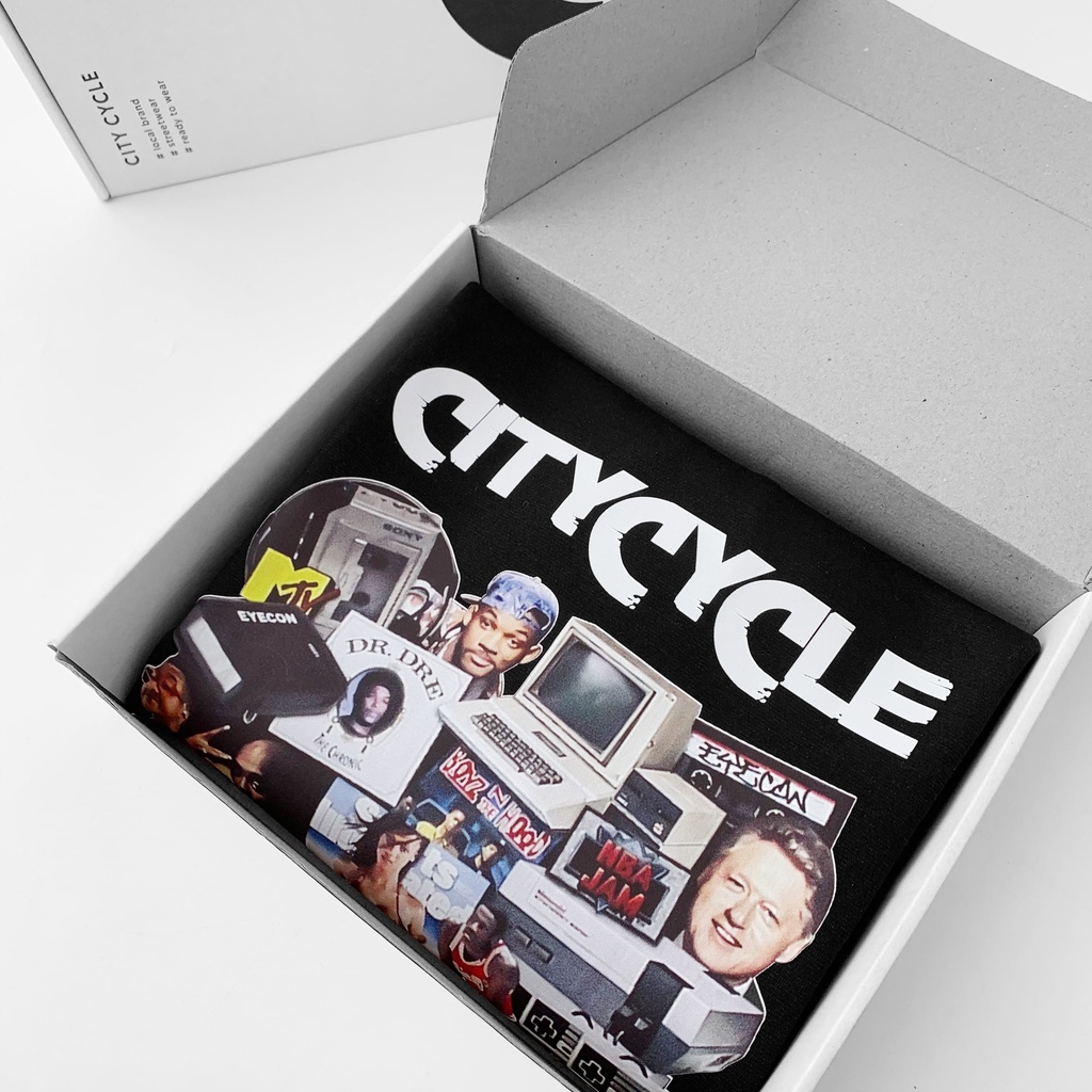 Áo sweater 1990s City Cycle nỉ da cá cotton form rộng oversize unisex Local Brand