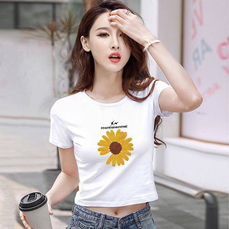 Áo Croptop Tay Ngắn Có Mũ Trùm Đầu Chất Liệu 95% Cotton Phong Cách Hàn Quốc Thời Trang Mùa Hè 2020 Mới Cho Nữ