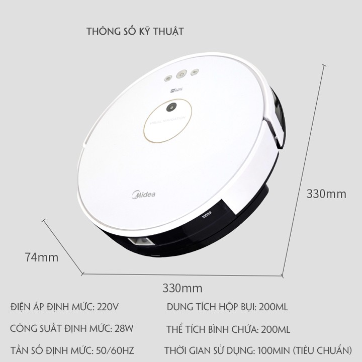 [ HOT - SALE ]🎁🎁🎁 Robot hút bụi lau nhà thông minh MIDEA M4 NEW - Lực hút lớn.🎁🎁🎁